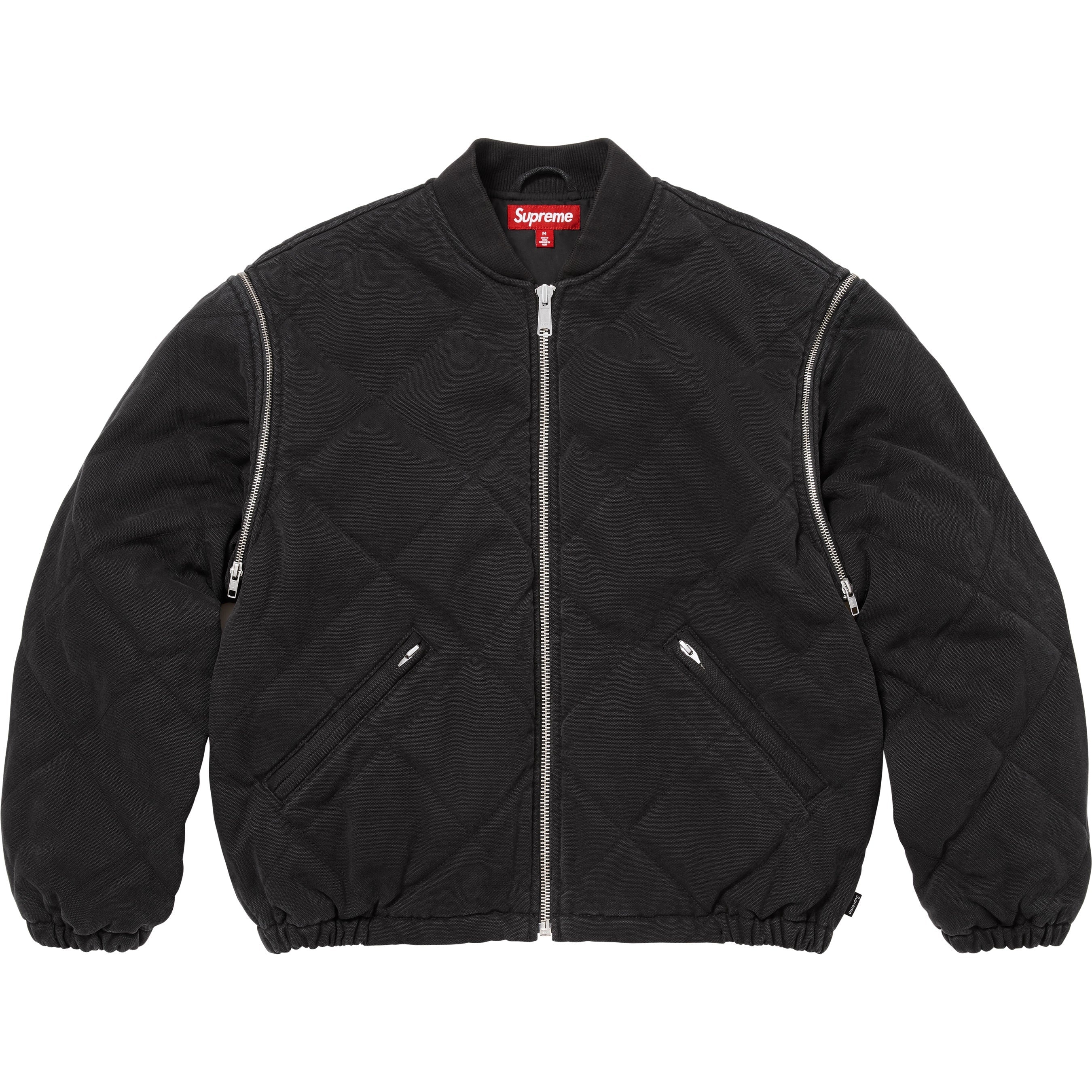 Zip-Off Sleeve Quilted Bomber Jacket view 13